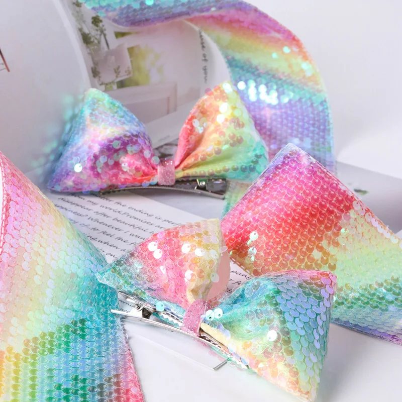 

10Yards 5cm Gradient Sequin Ribbon Mermaid Fabric Tutu Lace For DIY Hair Accessories Band Pet Bow Clip Collar Corsage Material