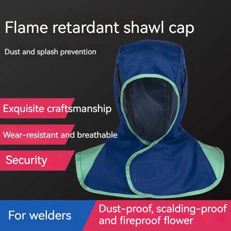 

Welder Welding Helmet Shawl a Hood Flame Retardant Anti-Scald Dust Welding Slag Splash ProtectiveLabor Insurance Hat