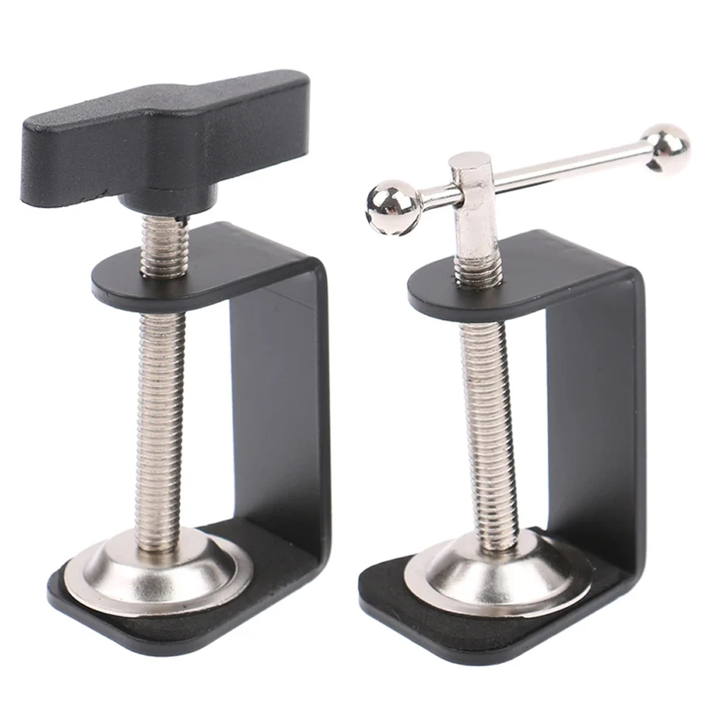 Table Mount Clamp Clamp Home Office Shop C-shaped Design Silicone Pad Stable Metal Base 5cm Height Securely Mount