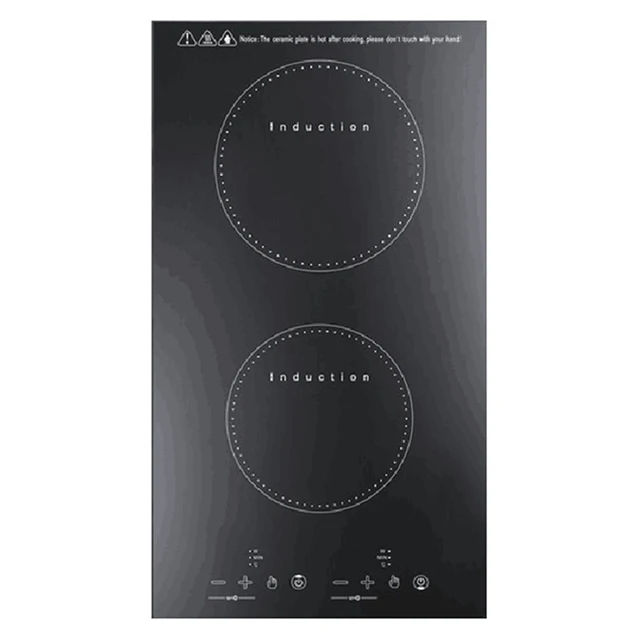 Kitchen 2 Rings Ceramic Cooker Induction Cooktop Double Electric Cooker Hob Heating Cooker Electric Stove Vertical Cooking Plate 3