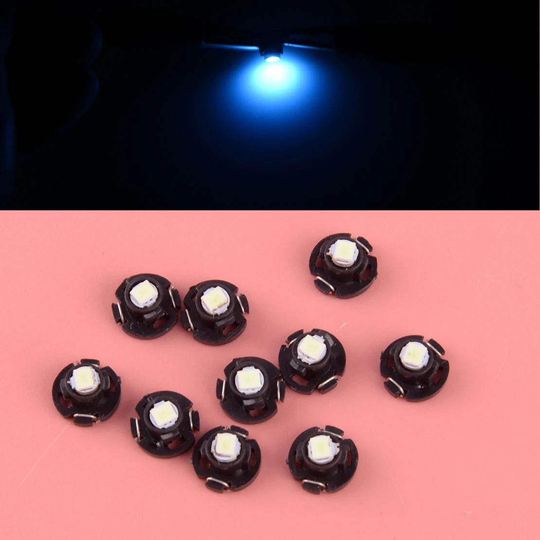 10 Pz/Set Ice Blue T4 T4.2 Neo Wedge 1Smd Led Cluster Instrument Dash Lampadine Per Clima Adatte Per Universale 12V