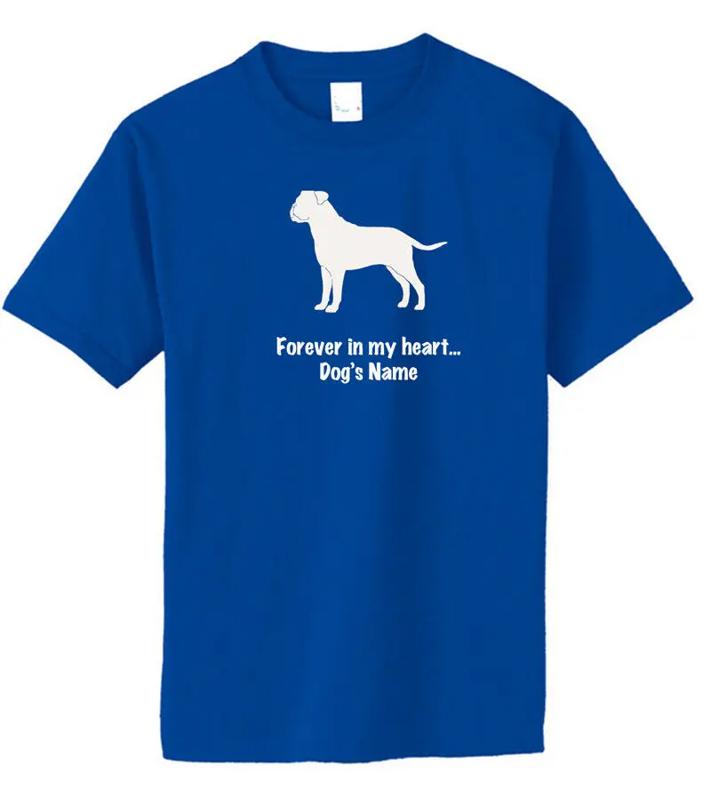 Bullmasttiff Dog Forever In My Heart Con Nome Rainbow Bridge Memorial T Shirt Maniche Lunghe O Corte
