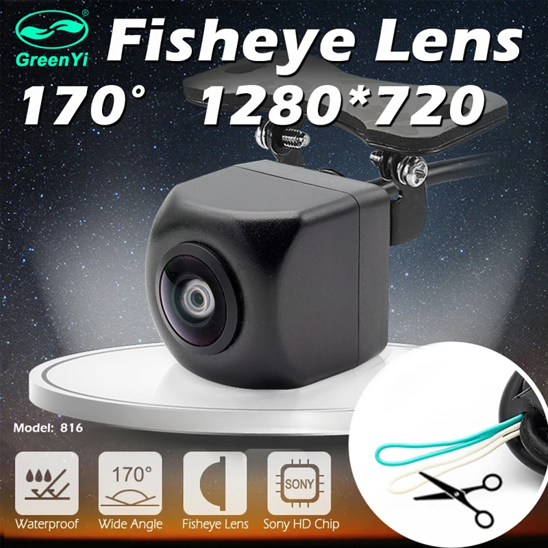 GreenYi Vehicle Rear Front Side View Camera CCD Fish Eyes Night Vision Waterproof IP68 Car Reversing Back Up Camera Universal car camera system