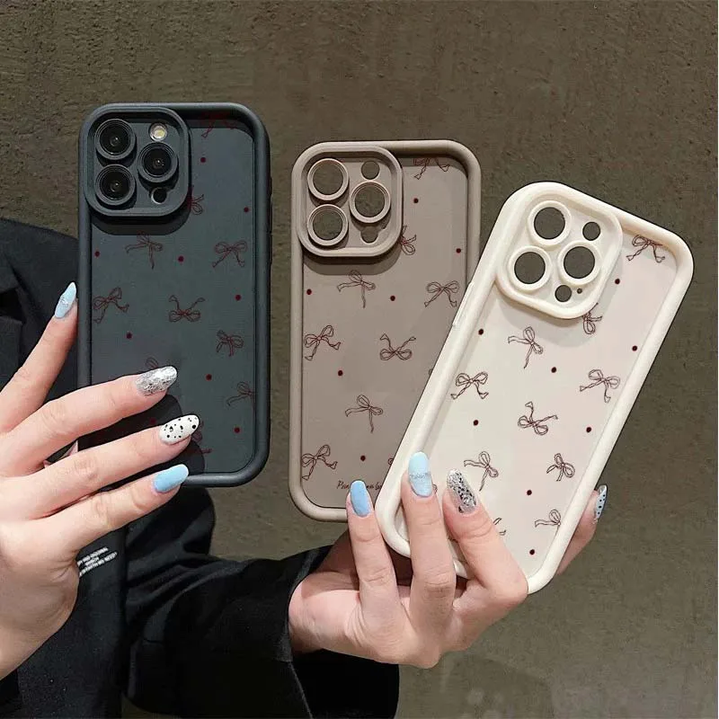 Polka Dot Bow Protective Phone Case