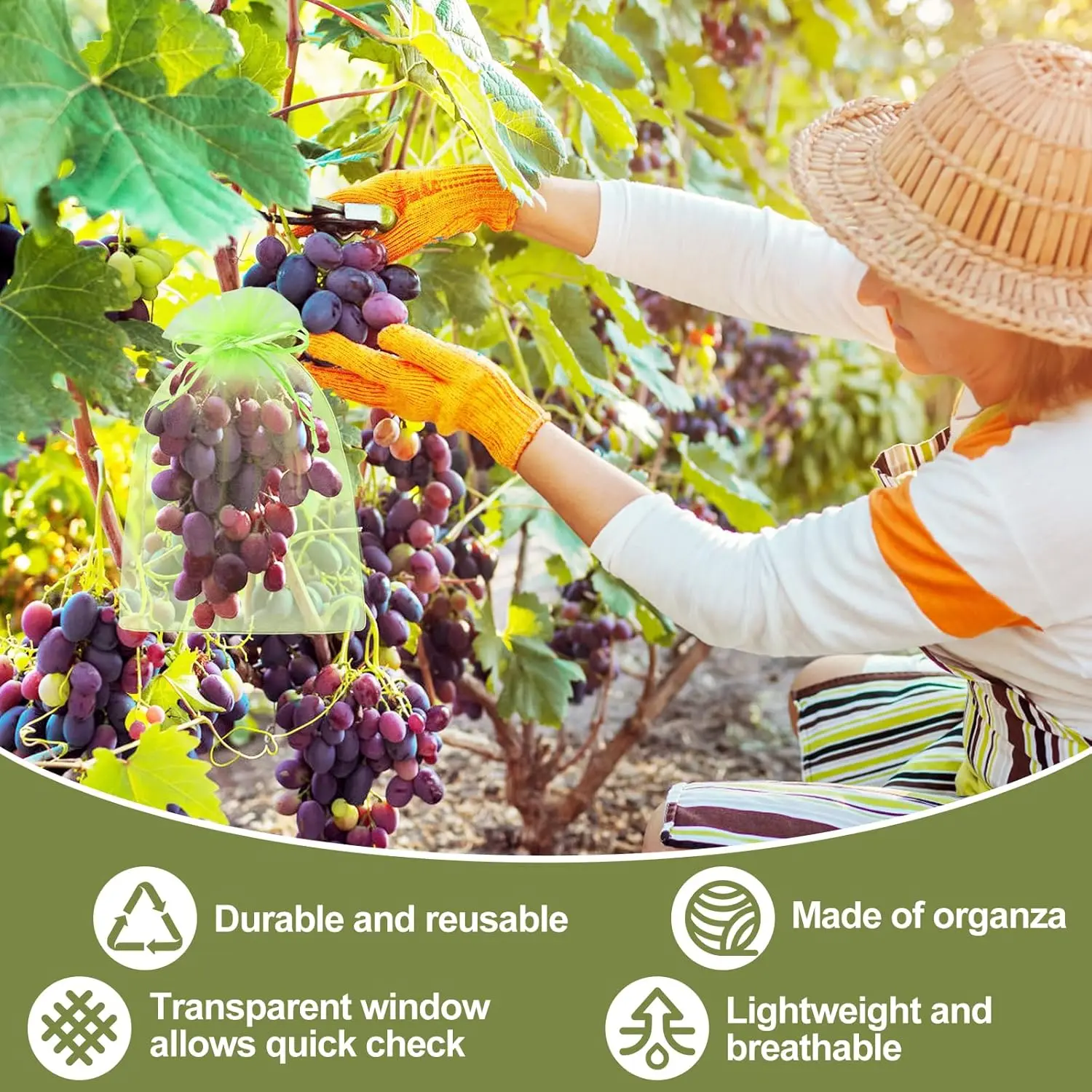 Fruit Protection Drawstring Bags Protect Vegetables Fruits From Insects Mosquito Bugs 100 Pcs fruit protection bags fruit protection bag plant protection bag