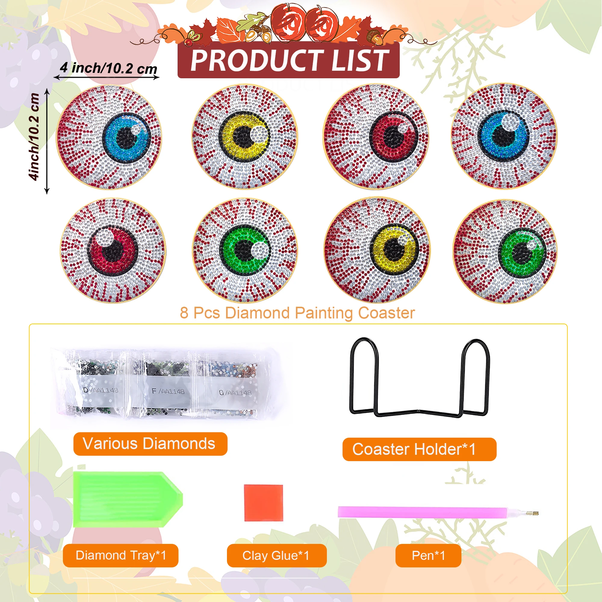 8 teile/satz DIY Diamant Kunst Untersetzer für Erwachsene Spinnennetz Diamant Malerei Untersetzer mit Halter Diamant Kunst Malerei Untersetzer Sets – Detail 6