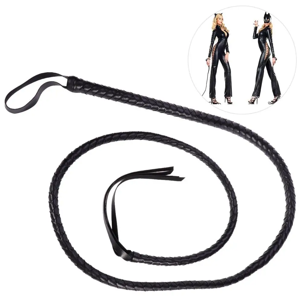 Crafts Black Bull Whip 6.5 Feet Cow Hide Leather Custom BULLWHIP Belly and Bolster Construction equestrian whip riding accessories