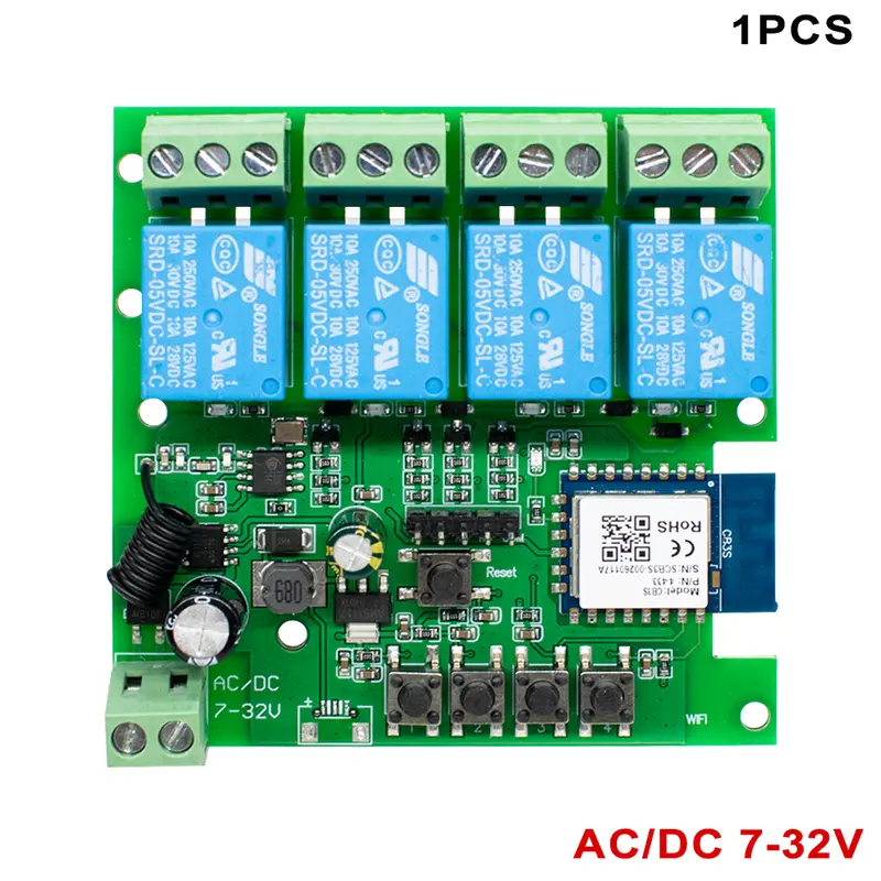 Tuya Relay 4CH Smart Home Switch Module 5V 12V 32V 220V RF 433 Radio Remote Control Work With Alexa Google Home - Image 9