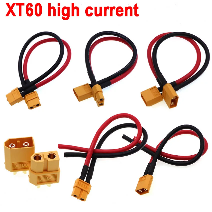 

1pcs 10cm 20cm 30cm XT60 High Current Male to Female Plug Extension Cable Lead Silicone Wire Connector 14AWG 12AWG