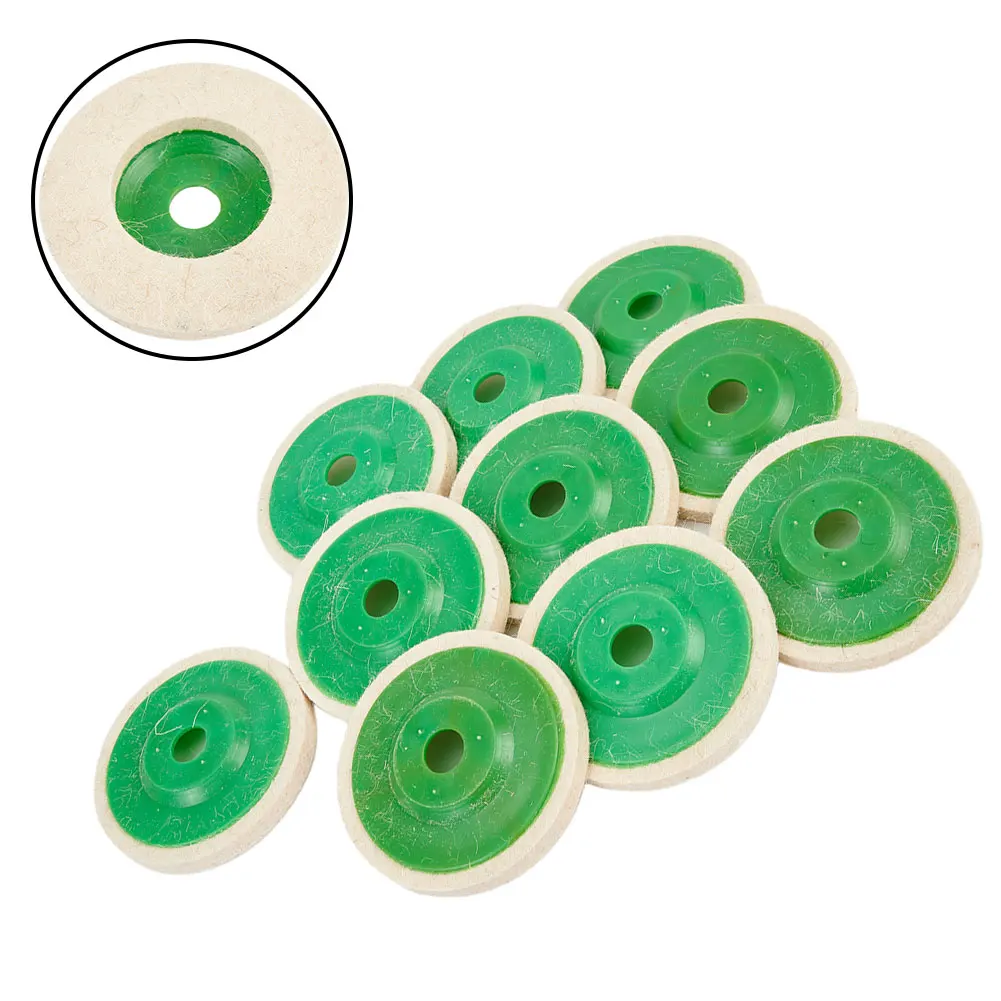 Accessories Durable Polishing wheel DIY Felt Pad Supply Tool 10Pcs Wool 4 Inch Workshop Angle Grinder Assembly chainsaw parts clutch drum assembly replaces sprocket rim chainsaw accessories durable for 372 372xp 371 365 362