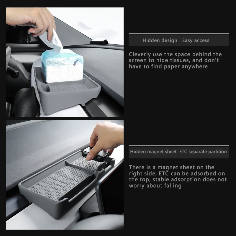 For Tesla Model 3 Y-Car Multifunctional Dashboard Anti-Slip Pad Interior Accessories Small Item Storage Mat