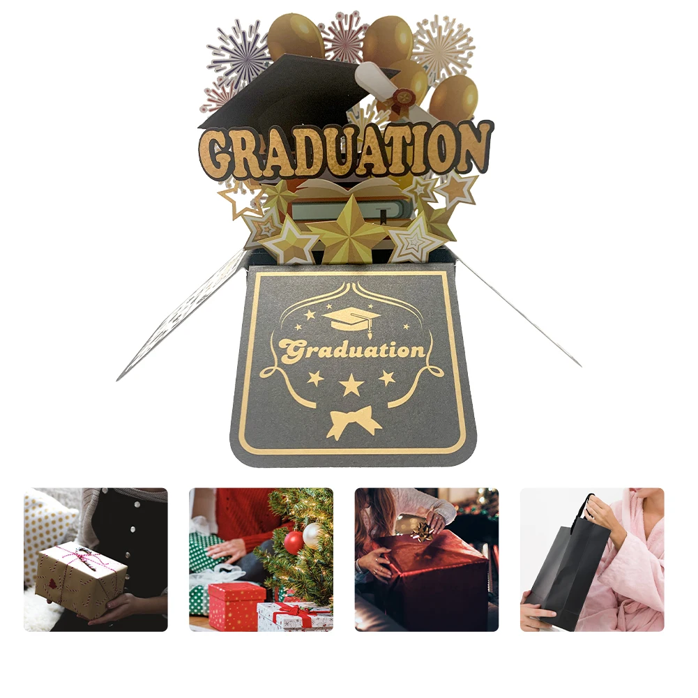 Party Invitation Card Message Greeting Gift Brother Daughter Graduation Card Note Hats Envelope High School 3D Stereoscopic Gift