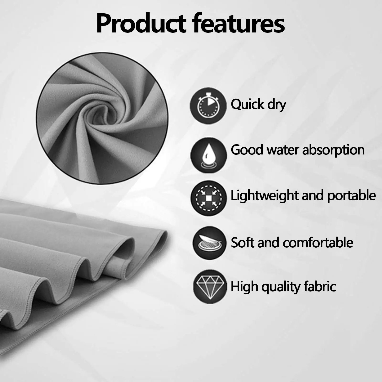 Sports Microfiber Quick Dry Pocket Towel Blanket Portable Ultralight Absorbent Towel with Storage Bag for Beach Swim Gym Fitness