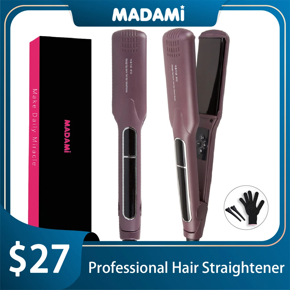 Professional Hair Straightener Curler Wide Plate Ceramic Hair Flat Irons Keratin Treatment 230