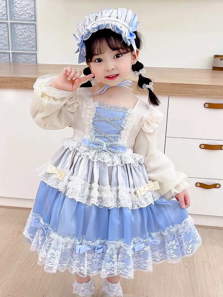Girl's Lolita Dress Spring and Autumn New Puffy Yarn Birthday