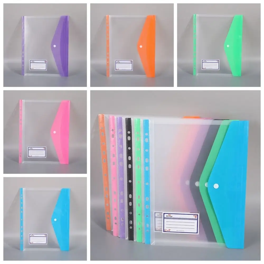 

6pcs Paper Organizer A4 File Folders Wallets Transparent Document Organiser Binder Cash Envelopes Colorful Waterproof