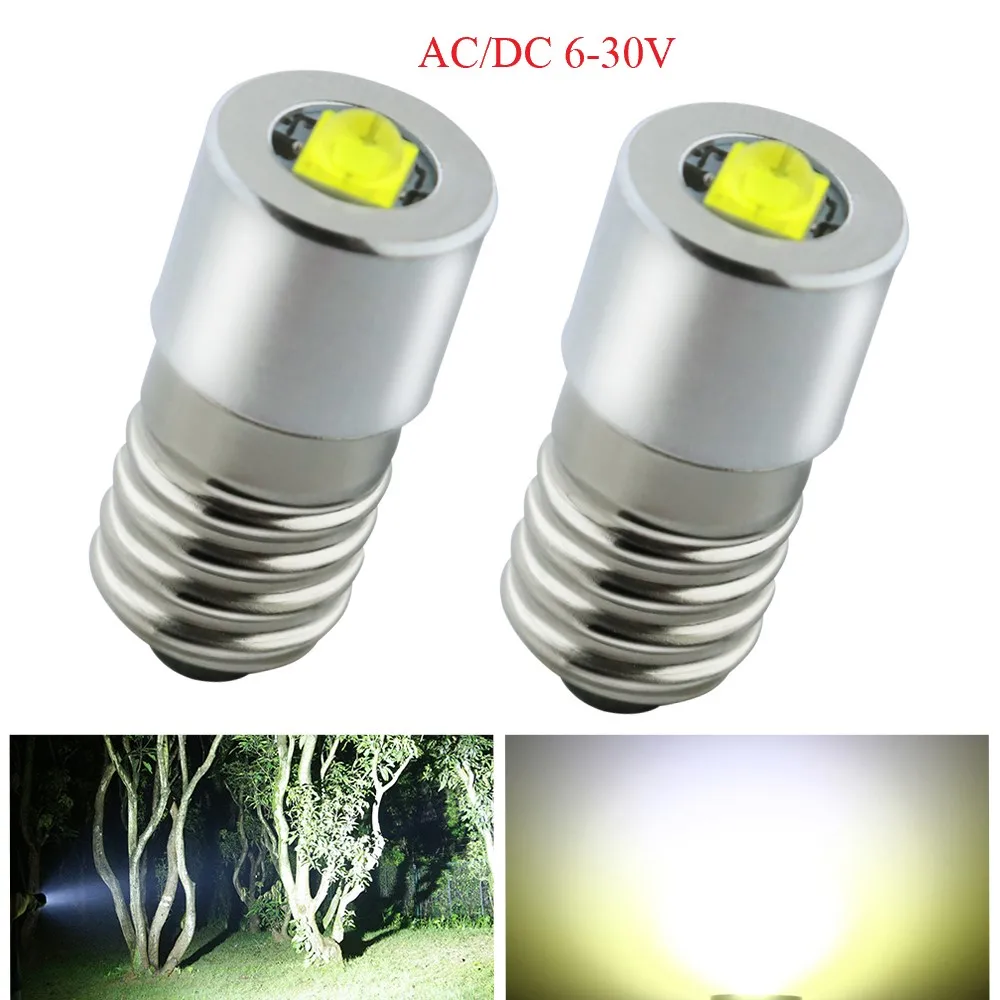 Ampoules de lampe de poche LED E10 P13.5S, 2 pièces, 3W, DC6 24V