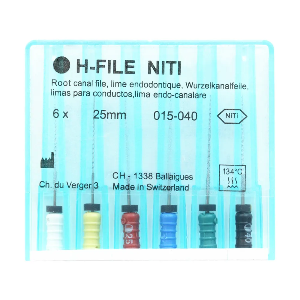 6pcs/Pack 015-040 Dental H-FILE NiTi Flexible Endo Root Canal H Files Hand Use Endodontic Nickel Titanium Dentistry Products