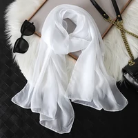 New Fashion Spring/Summer Women Solid Color Headband Beach Chiffon Scarf Shawls Female Long Wraps Panama Beach Sunscreen Hijab 2