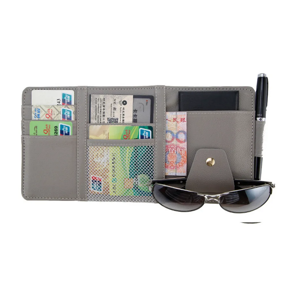 Car Styling Visor Organizer Auto Sun Visor Storage Pouch Car Organizer Sunglasses Holder Card Ticket Pocket Pen Holder sun visor organizer