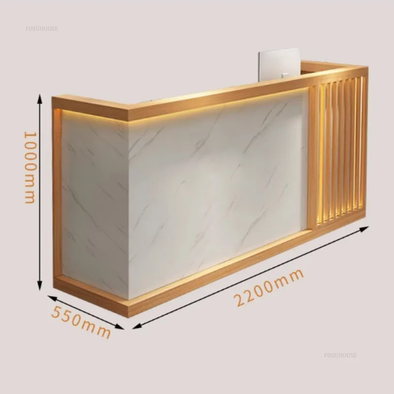 Modern Chinese Reception Desks Bar Counter Display Beauty Salon Reception Desk Cashier Counters Commercial Office Furniture H