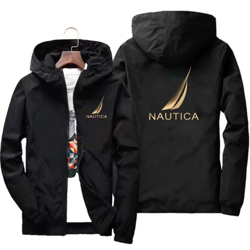 

NAUTICA Spring and Autumn Men's Windbreaker Mountaineering Raincoat Men's Summer Jacket Outdoor Waterproof Coat Fishing Jacket