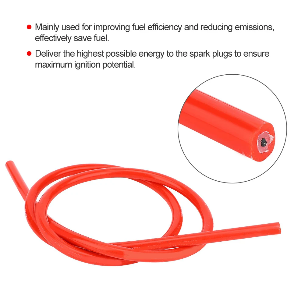 Auto Ignition Cable Ignition Wire Cable 8mm Silicone Spark Wire Car Auto Accessory Replacements Part