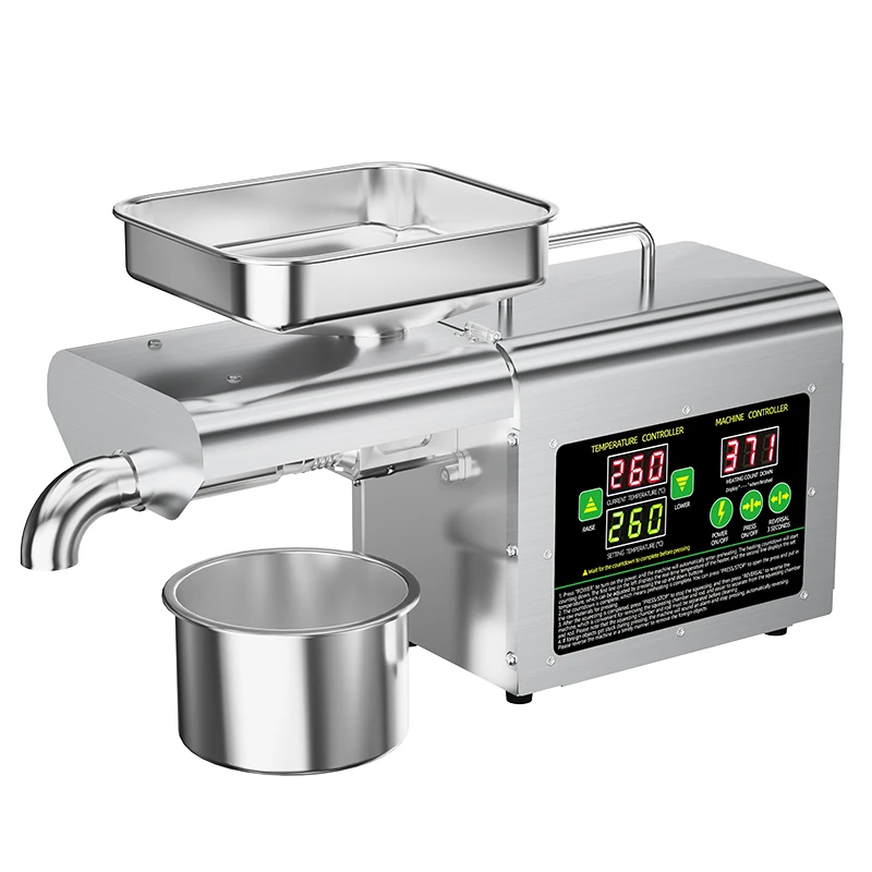 New Upgraded Intelligent Temperature Control Oil Press Stainless Steel Cold And Hot Press Flaxseed Peanut Coconut Meat Oil Press