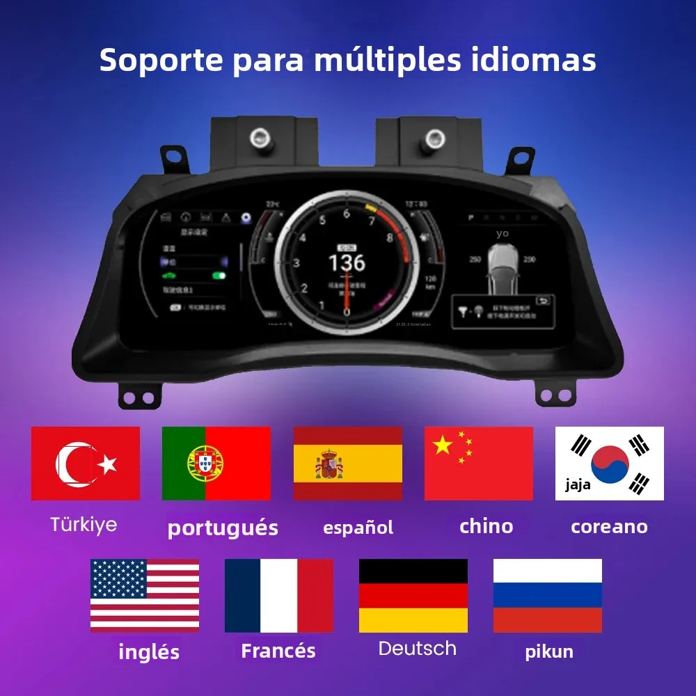Grupo de instrumentos digitales LCD para Toyota Prado 2004-2009, velocímetro, Panel de instrumentos virtuales, tablero de cabina de 12,3 pulgadas 4