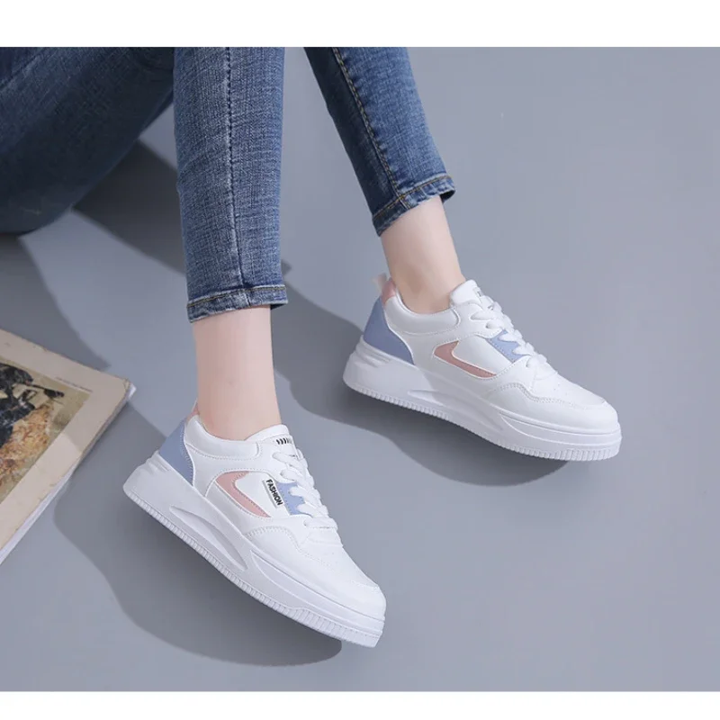 2023 Women's Platform High Top Sneakers Casual Vulcanized Sport Shoes Fashion White Shoe for Woman Autumn Winter Shoes Sneakers