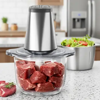 Dual-Bowl Electric Food Processor and Grinder 1