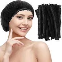 Disposable Shower Cap 100Pcs Elastic No Woven Hair Head Cover Nets Large Dustproof Hair Caps Makeup DIY Hair Dye Tatoo  Bath Cap 1