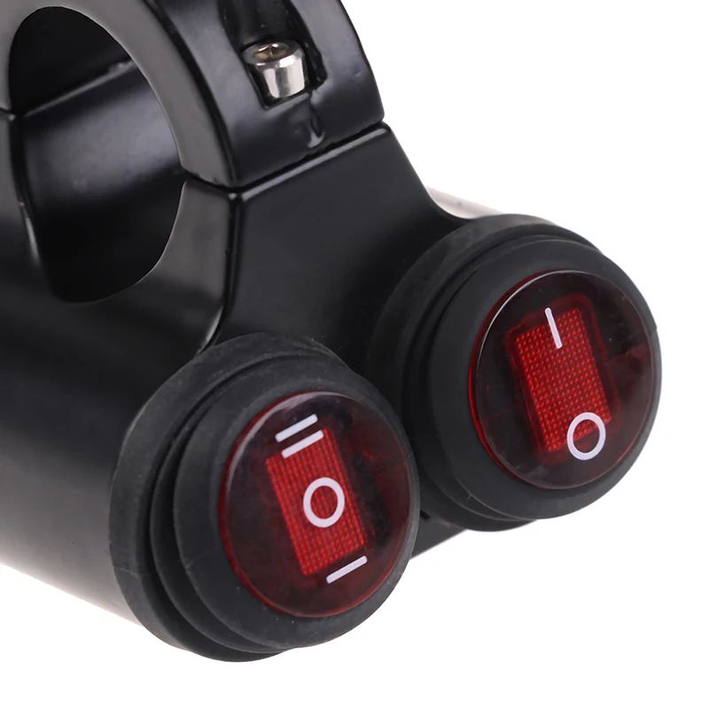 오토바이 핸들 바 헤드라이트 안개등, 듀얼 온 오프 스위치, 12V, 7/8 인치, 22mm