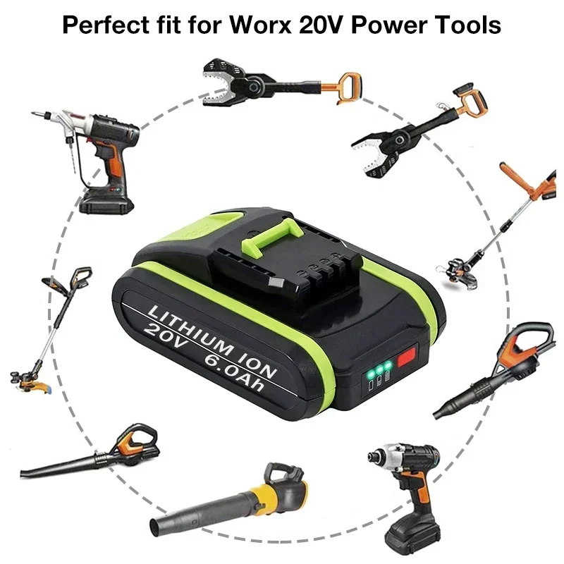 

20V 9.0Ah Replacement For Worx 20V Max Li-ion Battery WA3551 WA 3551.1 WA3553 WA3641 WX373 WX390 Cordless Tool