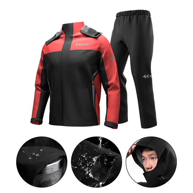 Sulaite Motorcycle Raincoat Suit Men Outdoor Waterproof Rainwear