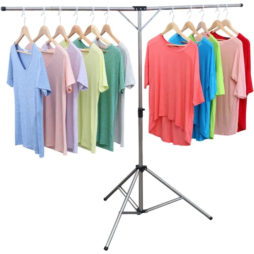 

Foldable Portable Space Saving Clothes Drying Rack, Heavy Duty Stainless Steel Laundry Drying Racks,with Windproof Hooks.
