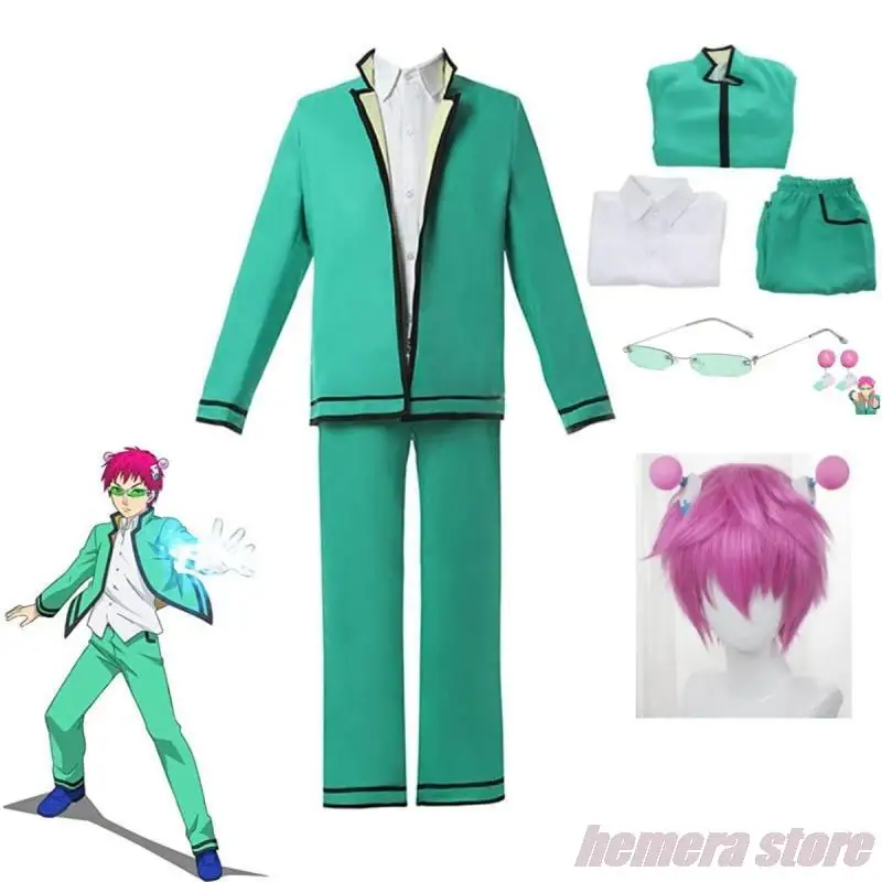

Anime Saimu Kuzuo Disaster Life K- Nan Role-playing Props Saiki Kusuo Wig Hairpin Glasses Uniform Top And Pants