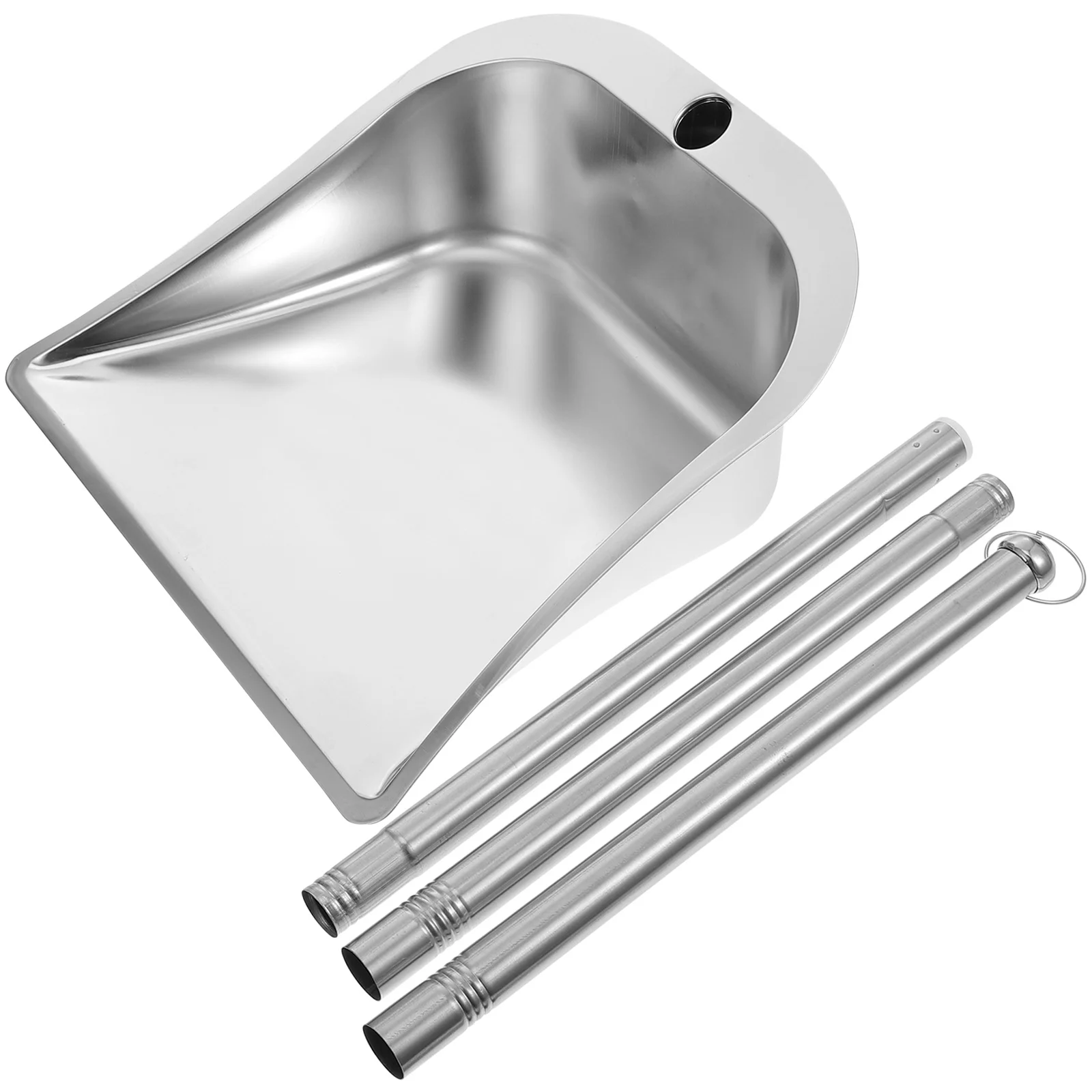 

Long Handle Broom and Dustpan: Stainless Steel Broom Pan with Broom for Office Home Kitchen Lobby Floor