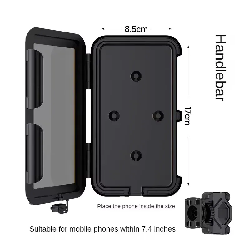 Waterproof Motorcycle and Bicycle Phone Holder with Handlebar Mount