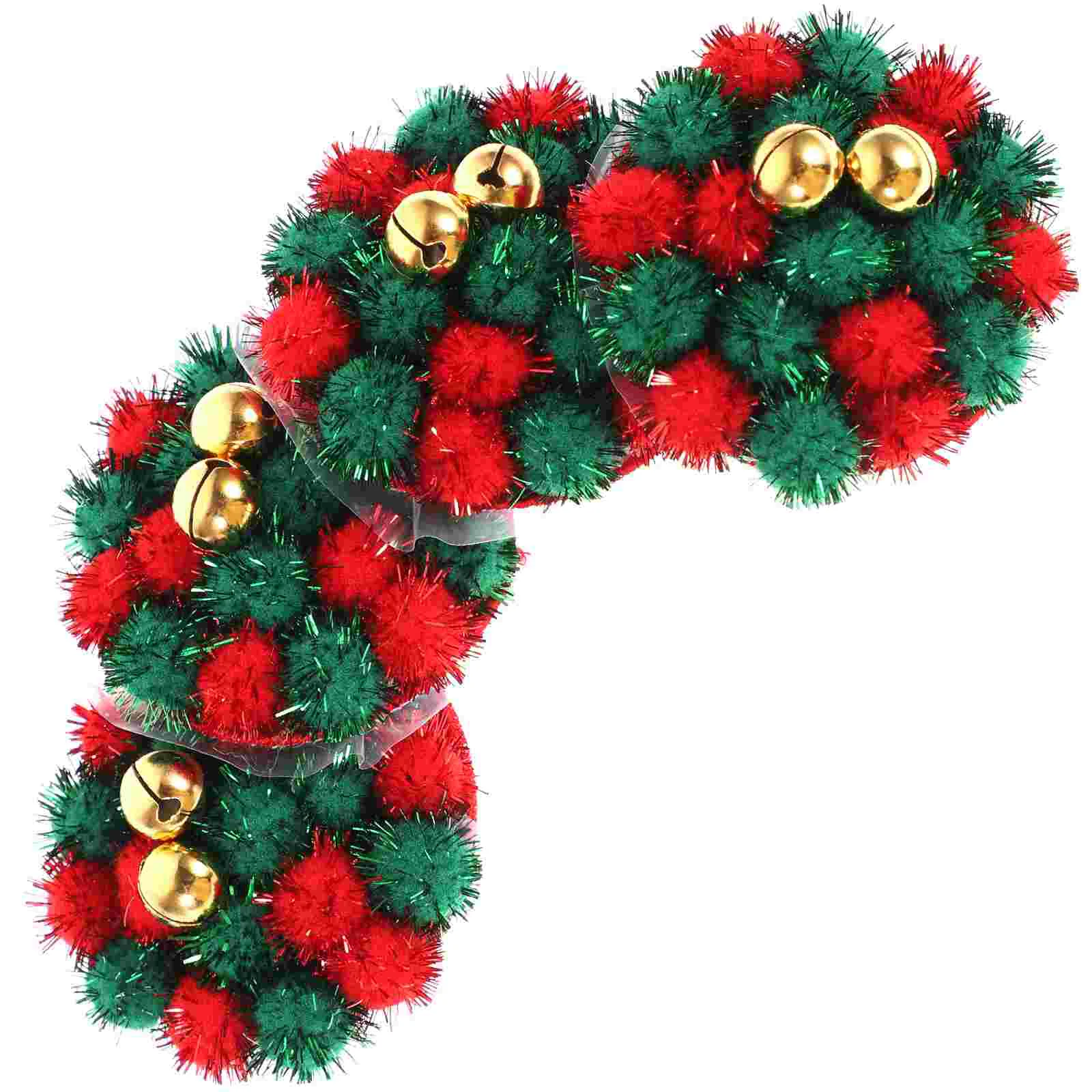 

2 Pairs 55 x 55cm Christmas Small Pompom Sticker with Golden Bell Ring Temptation Accessories Free Size