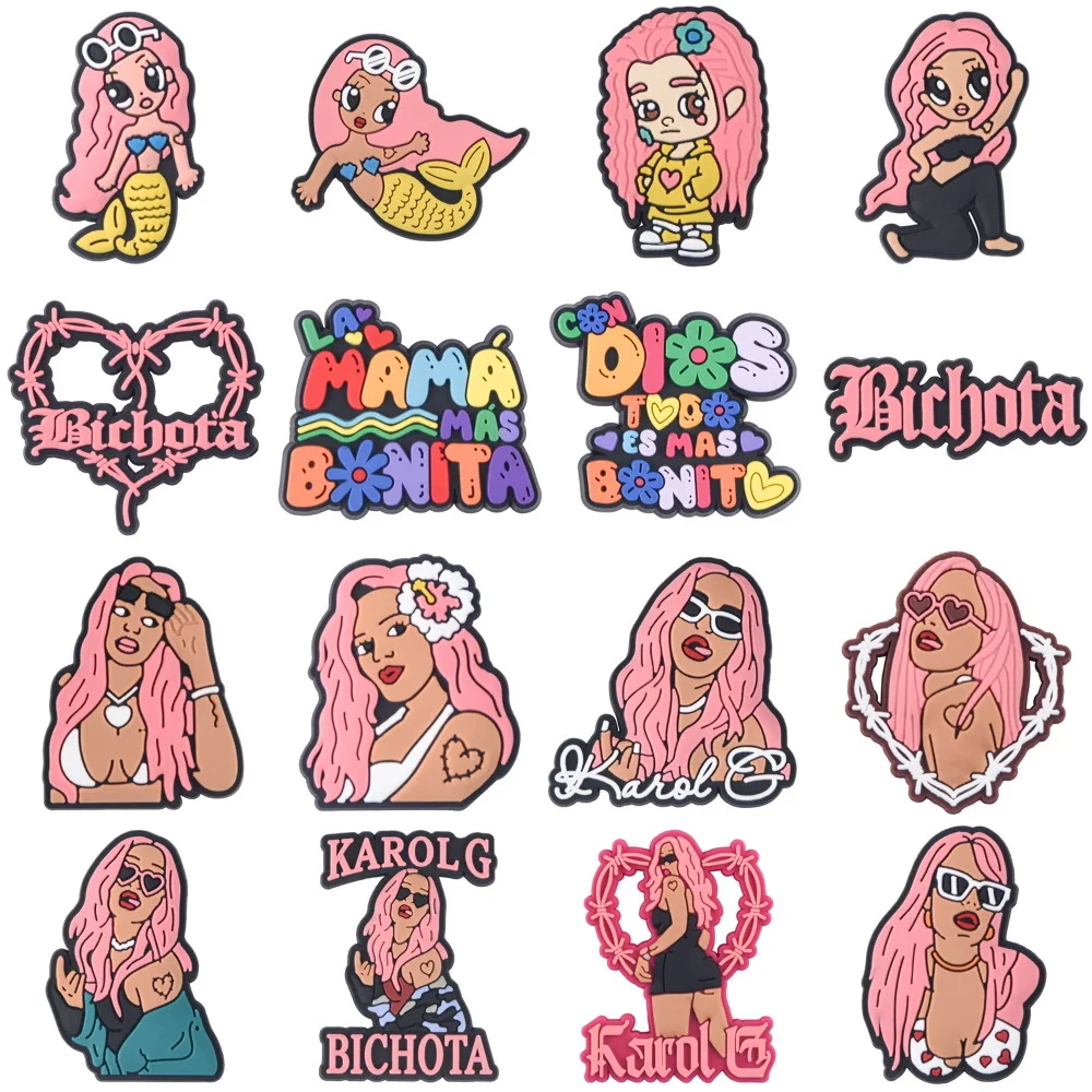 Pink-Karol-G-Croc-Charms-Rapper-Singer-Shoes-Decorations-for-Clogs ...