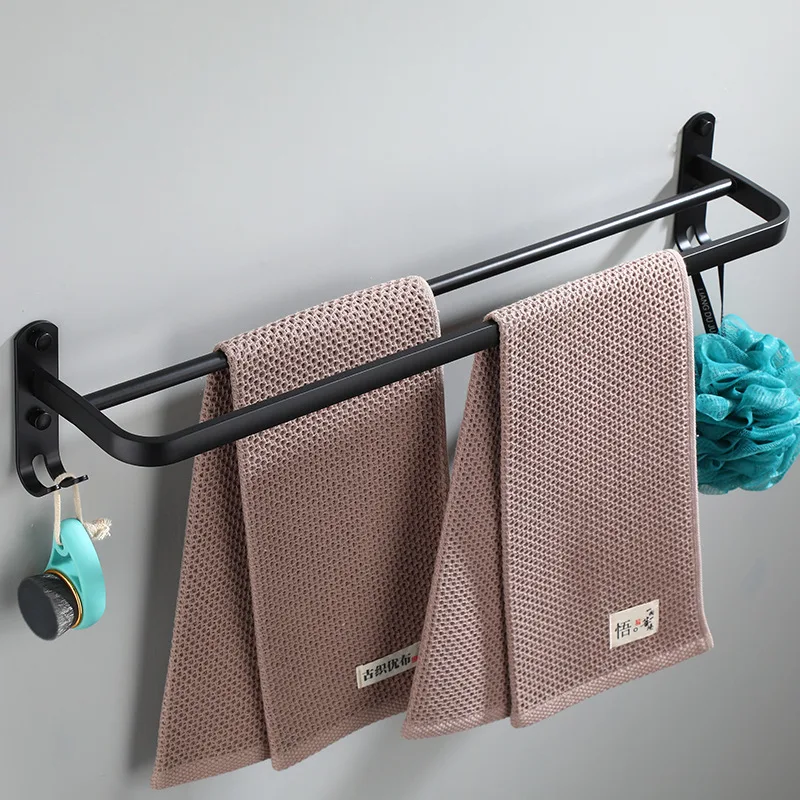 Bath Towel Bars Over Door Hanger Rack Wall 40-60cm Aluminum Storage Shelf Shower Clothes Holder Hotel Bathroom Accessories