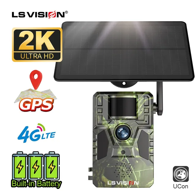 LS VISION 2K 4G Sim Solar Trail Camera with GPS 12MP PIR Motion Detection IR NIght Vision Waterproof Hunting Wildlife Cameras 1