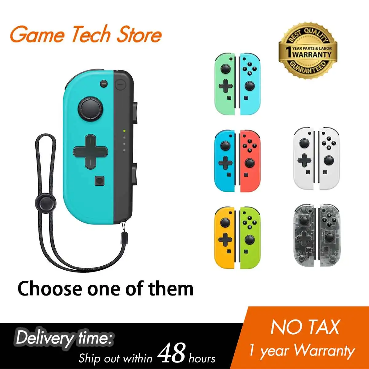Joycon Controller with Strap,Joy Con for Nintendo Switch Support Wake