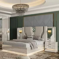 Cadre en bois de haute qualité maison chambre principale ensemble de lit double en bois king moderne ensemble de chambre à coucher de luxe meubles 2