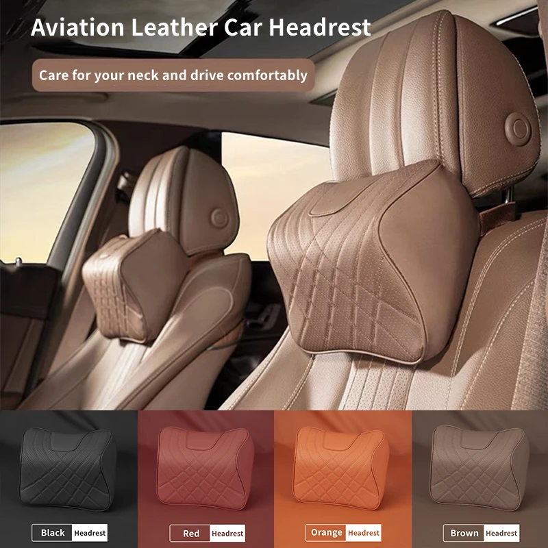 Auto Leder Kopfstütze Universal Auto Sitz Nacken Kissen Rest Unterstützung Kissen Memory Foam Kopf Unterstützung Rest Schutz Auto Zubehör