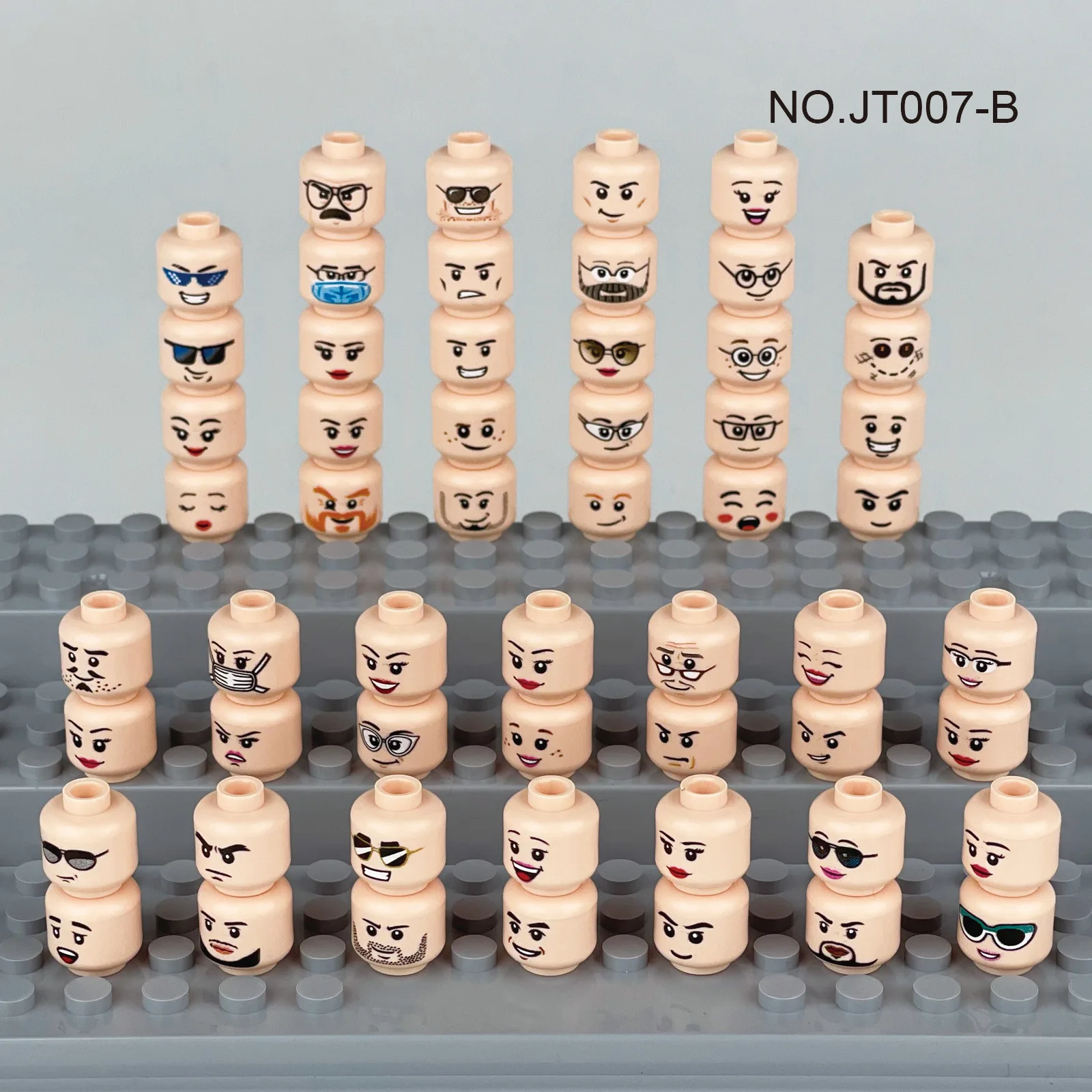 Hot 56pcs/lot Mini Figure Creative Head Faces Laugh Cry Cute Facial Expression Bricks Building Blocks Model Kids Toys Gifts 4