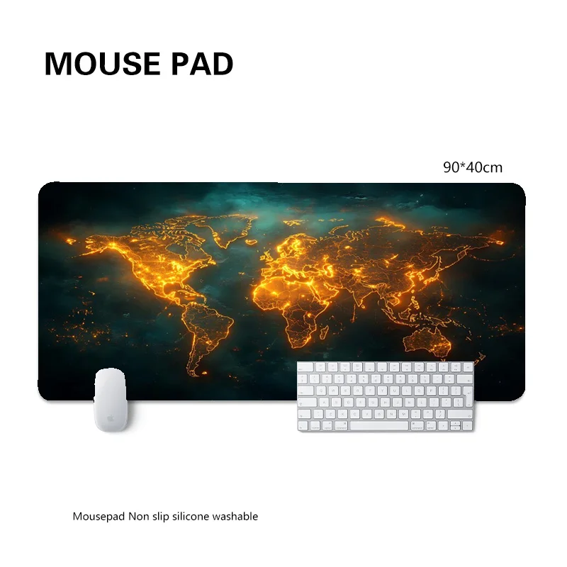 World Map Retro Office Desk Pad - Large 90x40cm Gaming & Home Accessory