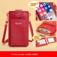 Soft Women Bags Leather Wallets Touch Screen Cell Phone Purse Crossbody Shoulder Strap Handbag For Female Cheap Card Package 2