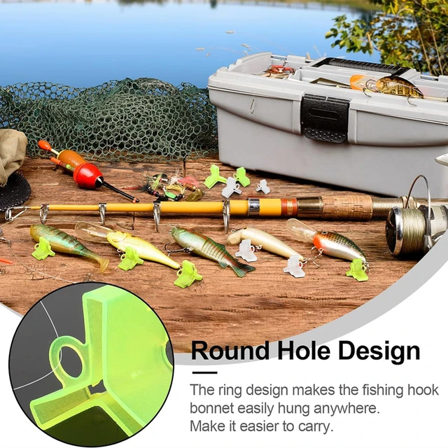 50Pcs/Lot Durable Protector Caps Fishing Out Hook Cover Safety Treble Fish Gear Lightweight Accessories with Slots Sleeves Tools 6
